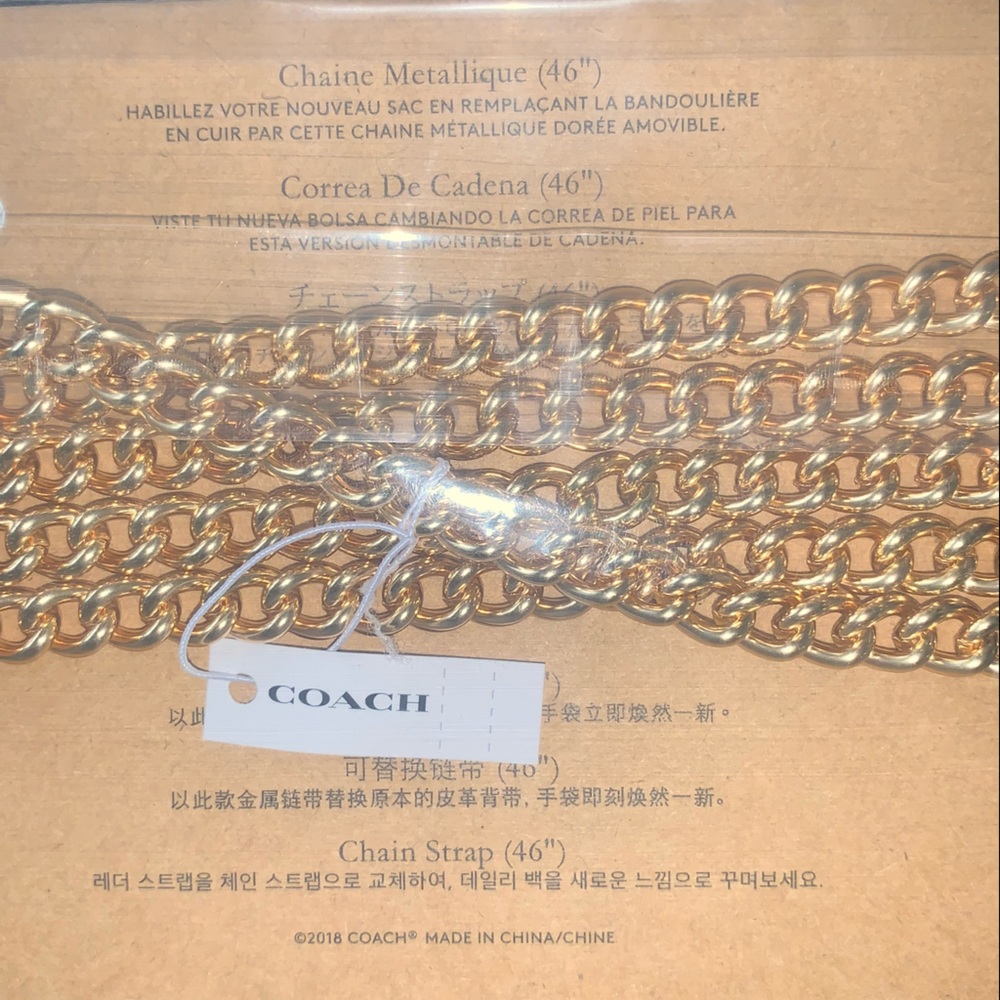NEW! COACH Chain Bag Strap, Goldtone, NEW WITH TAGS! FABULOUS! NWT - Picture 5 of 14